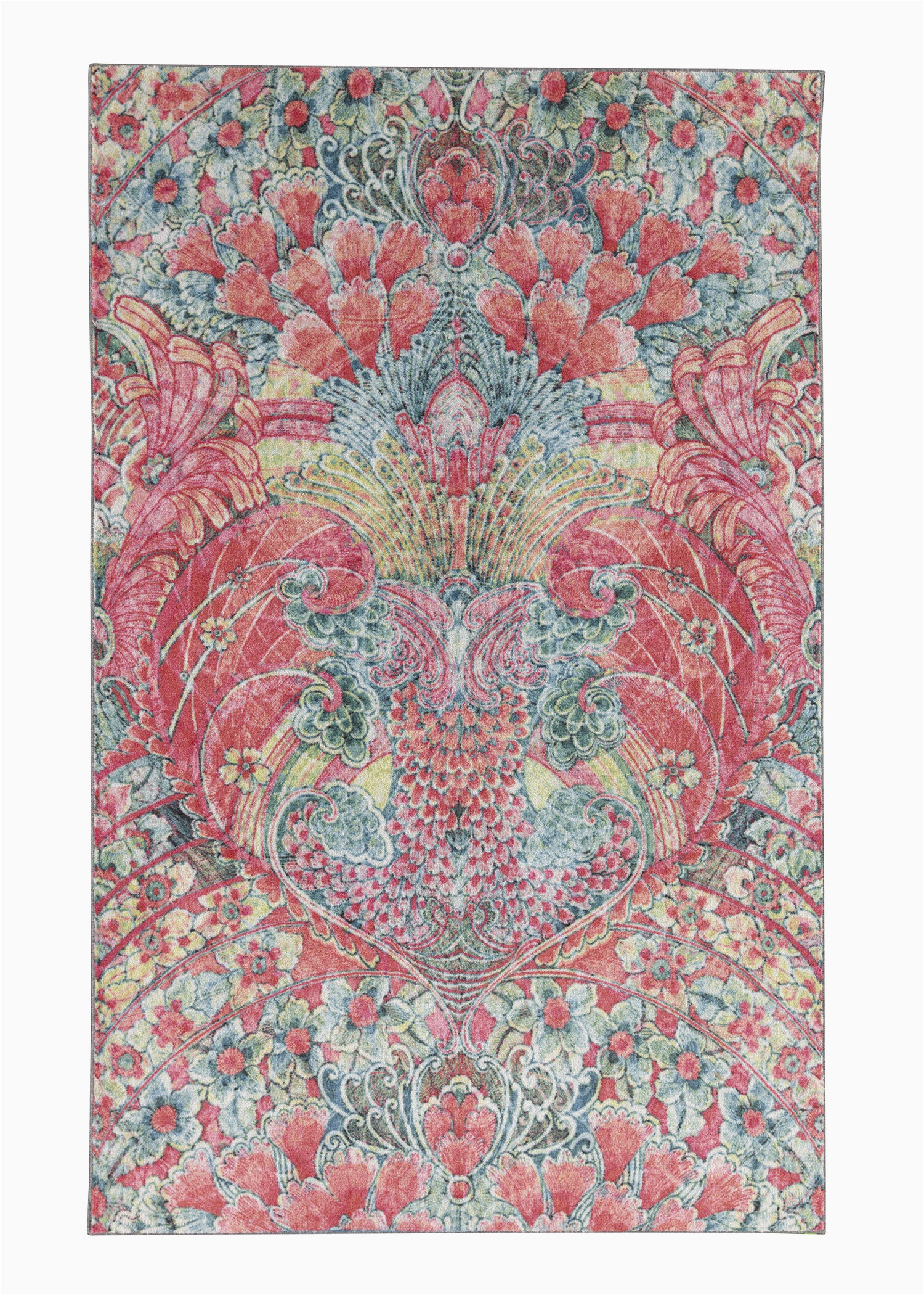 Pink and Teal area Rug Edinboro Floral Pink area Rug