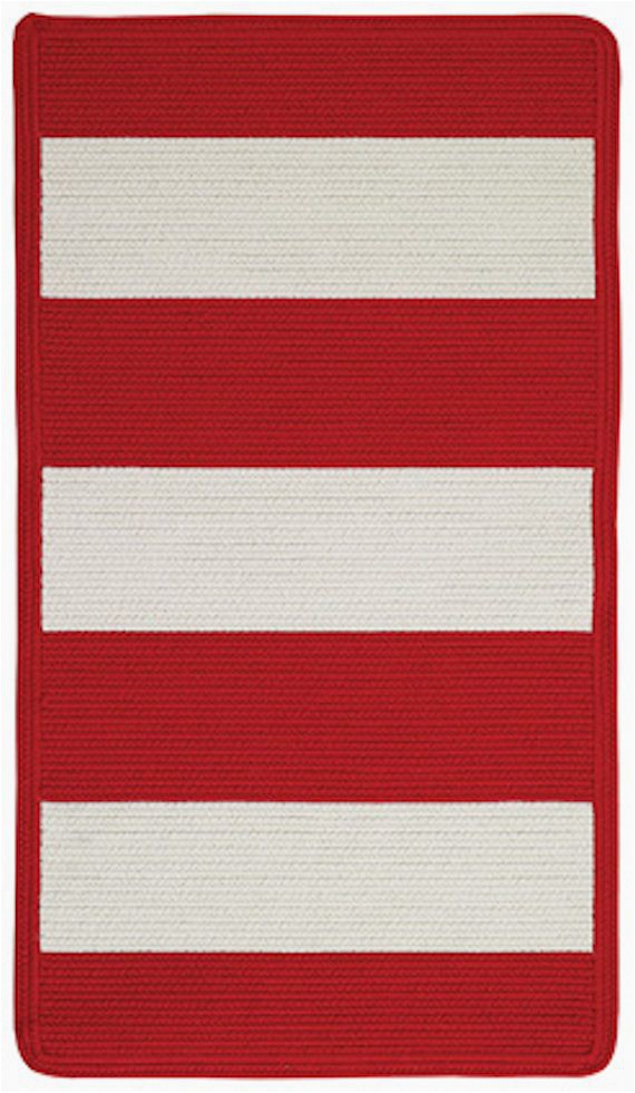 Red and White Striped area Rug Kitchen Rug