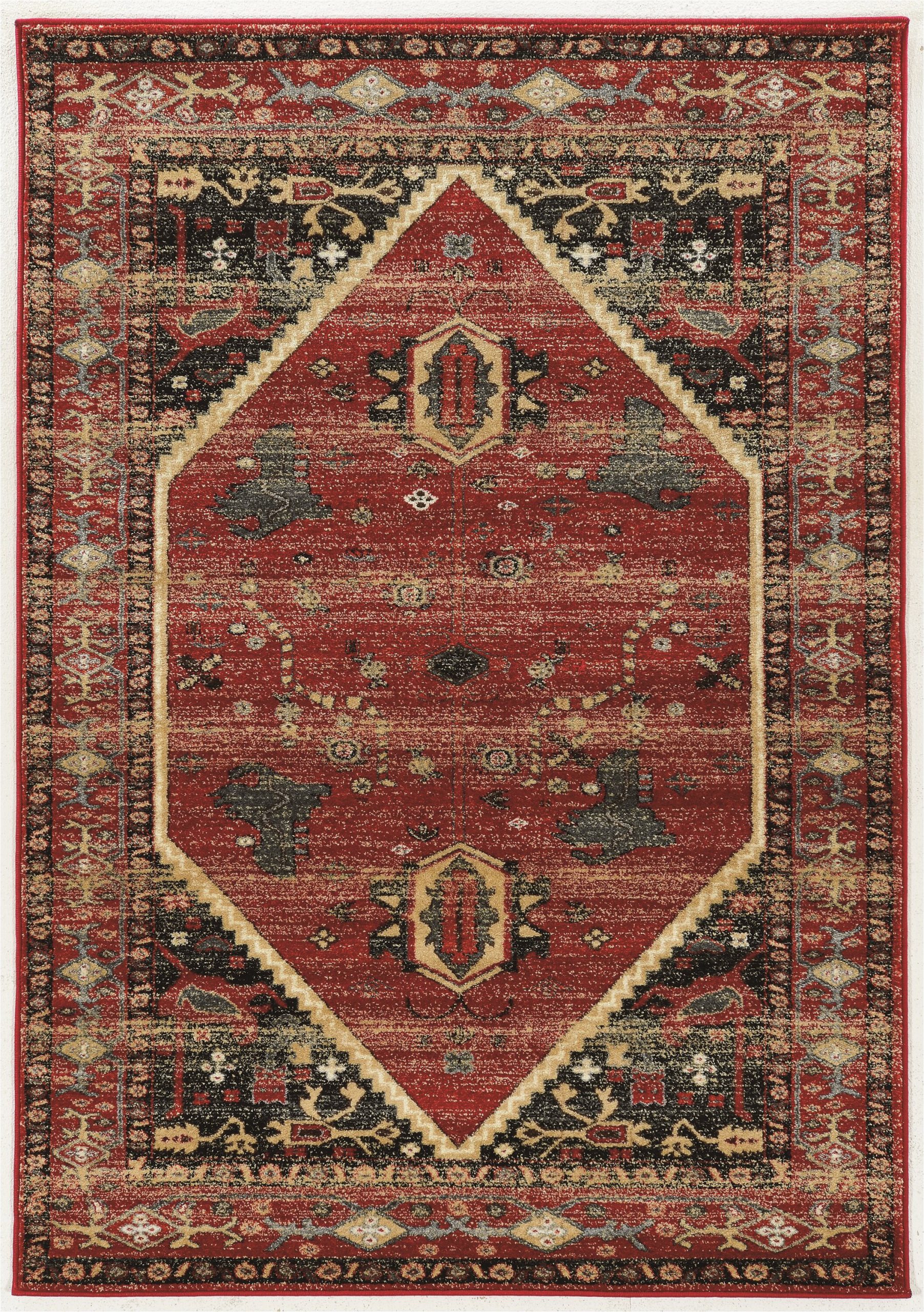 Red Black and Beige area Rugs Shelie Hexagon Red Black Beige area Rug