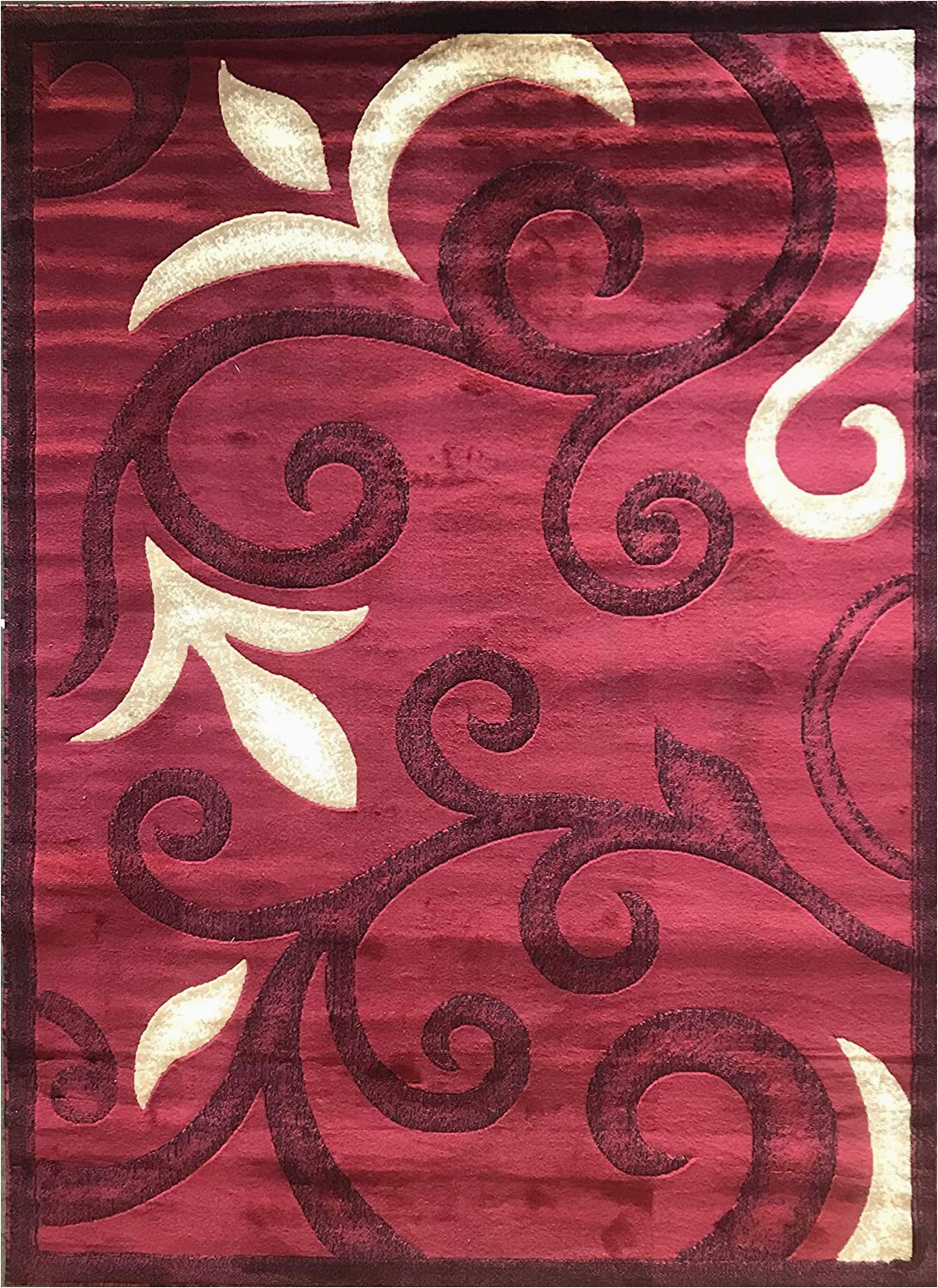 Red Black and Cream area Rug Emirates Modern area Rug Red Swirl Design 525 5 Feet 3 Inch X 7 Feet 2 Inch Red