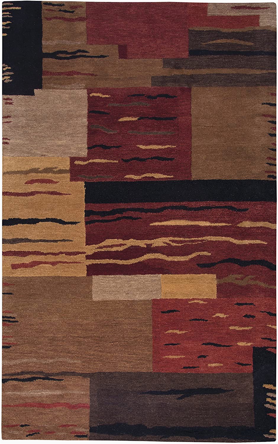 Red Brown and Tan area Rugs Rizzy Home Mojave Collection Wool area Rug 2 X 3 Multi Rust Brown Camel Tan Red