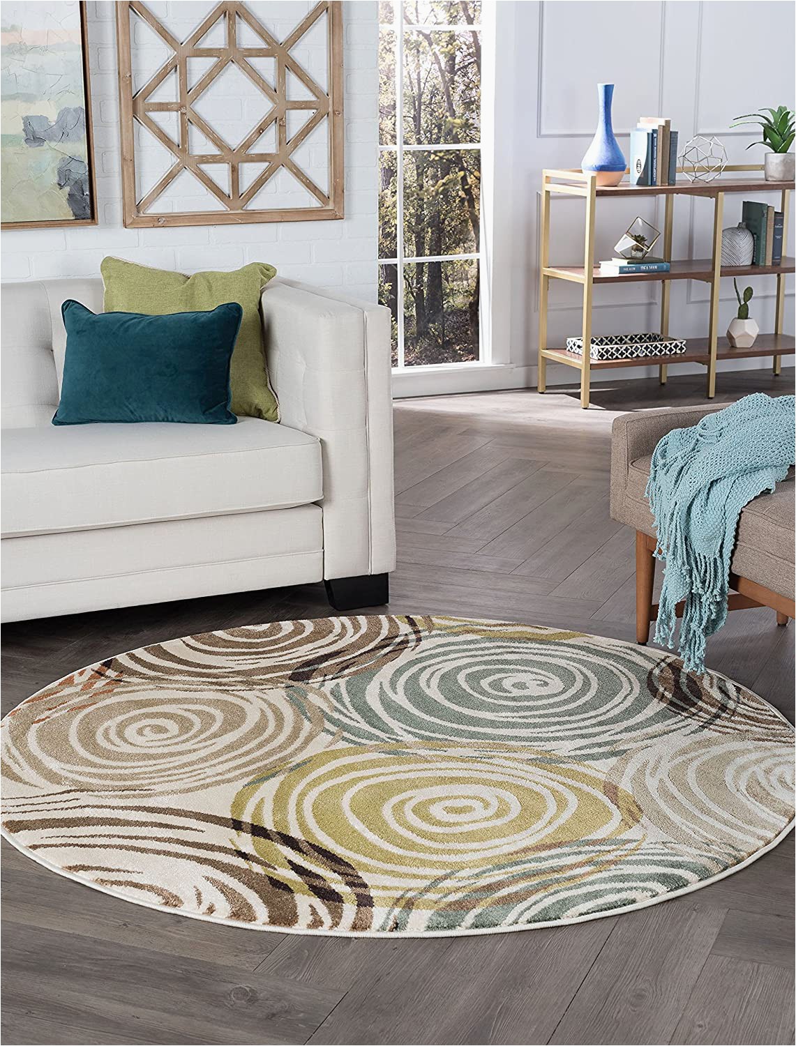 Round area Rug 5 Ft Buy Ivory 5 3 Round Universal Rugs Contemporary