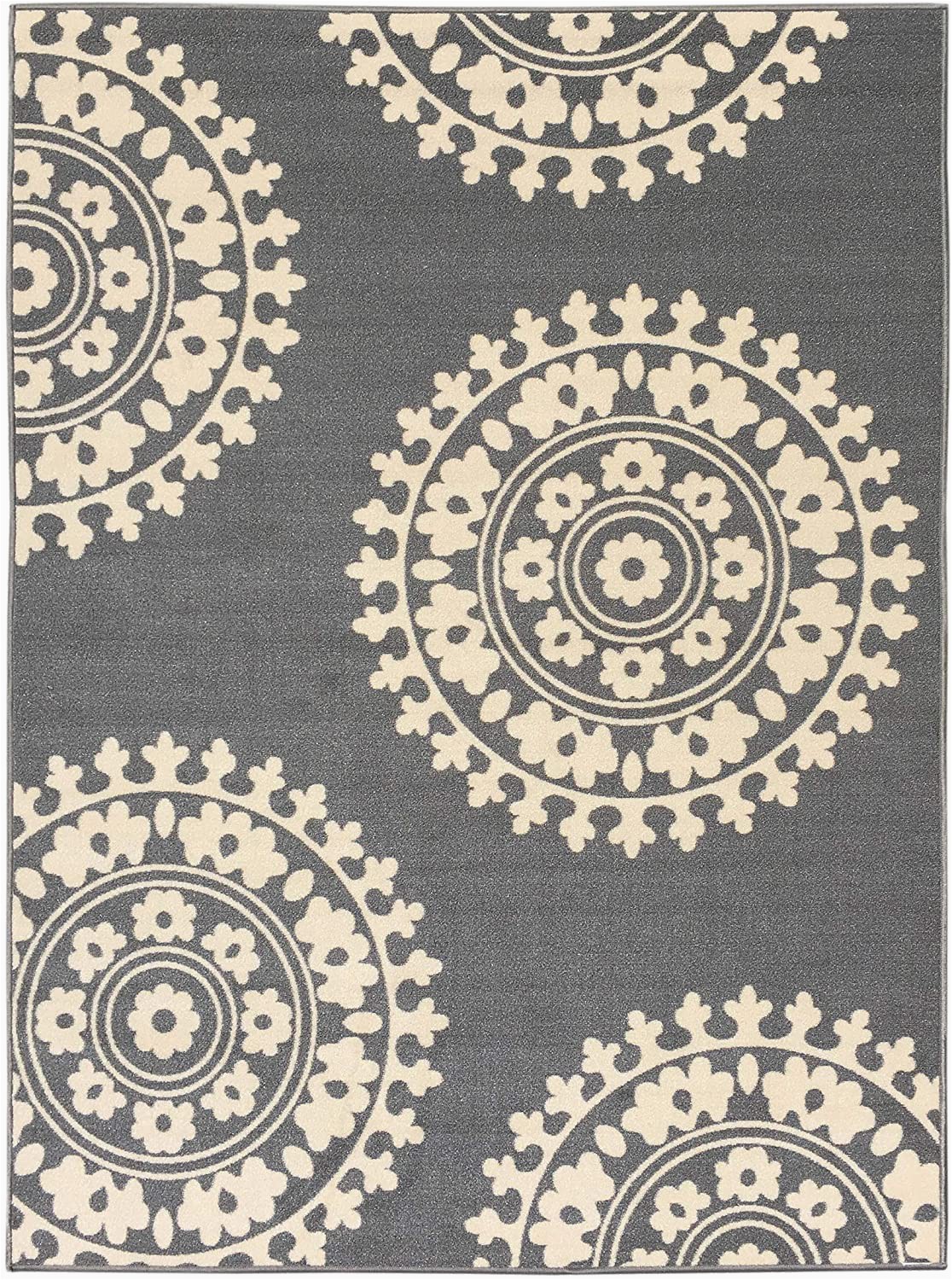 Rubber Backed 3×5 area Rugs Qute Home European Medallion Non Slip Rubber Backed area Rugs & Runner Rug Grey Ivory 3 Ft X 5 Ft area Rug