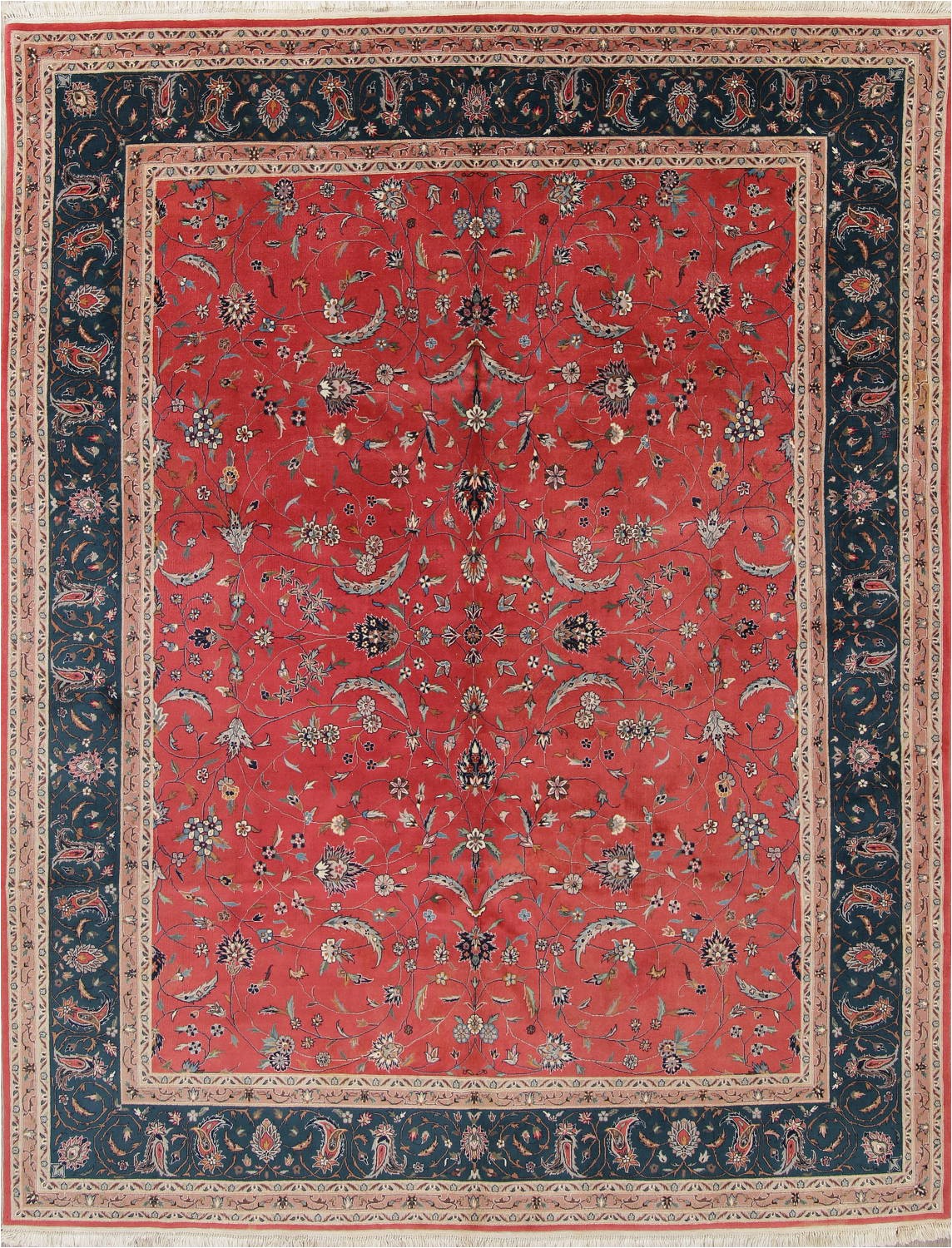 Rust Colored 8×10 area Rug All Over Rust Red Floral Peshawar oriental Hand Knotted 8×10