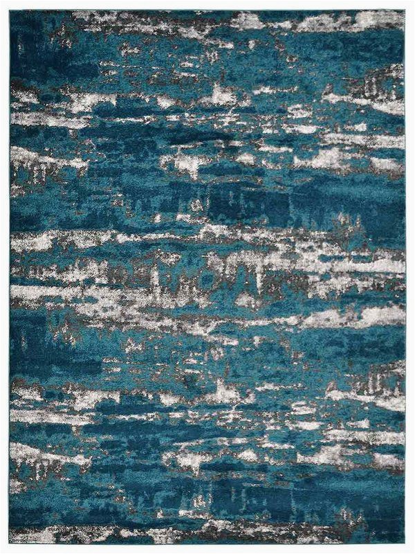 Silver and Blue area Rugs Costales Silver Blue area Rug