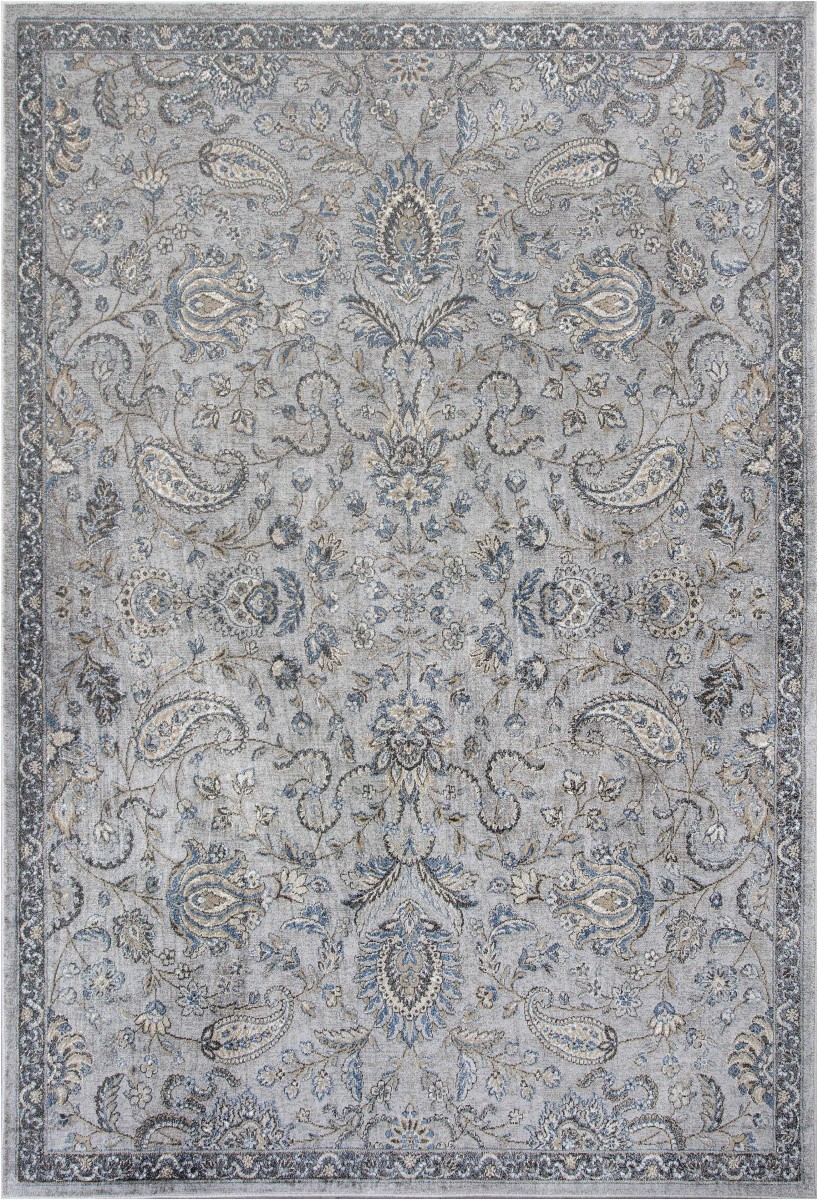 Silver and Blue area Rugs Homeroots 5 Ft 3 In X 7 Ft 7 In Viscose Silver