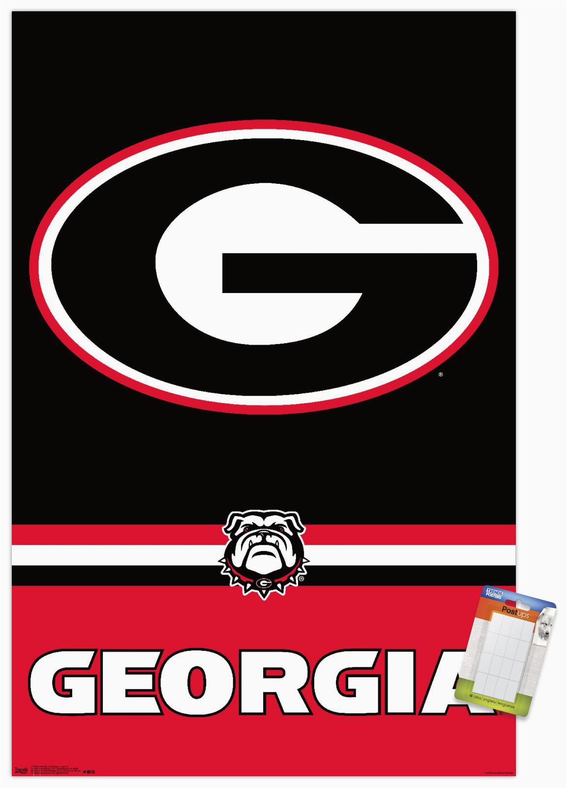 University Of Georgia area Rugs Collegiate University Of Georgia Bulldogs Logo Premium Poster and Poster Mount Bundle Walmart