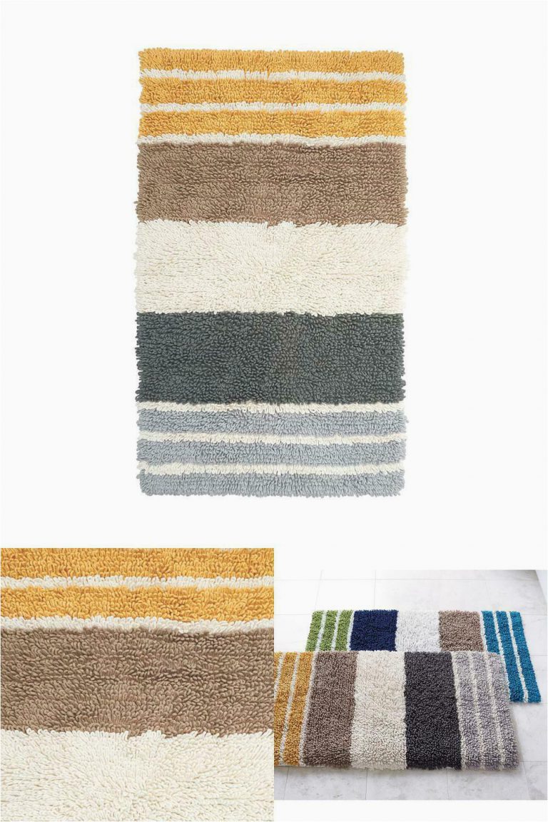 40 X 24 Bath Rug Chunky Loop Marigold Stripe 24 In X 40 In Cotton Bath