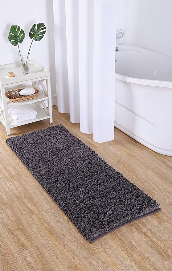 60 Inch Long Bath Rugs Vcny Home Paper Shag Bathroom Rug 24" X 60" Gray