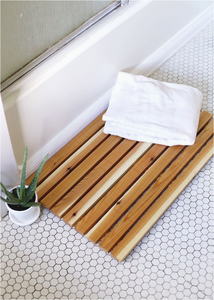 Bamboo Bath Mats Rugs White Bathroom with Honey B Tile Flooring Containing