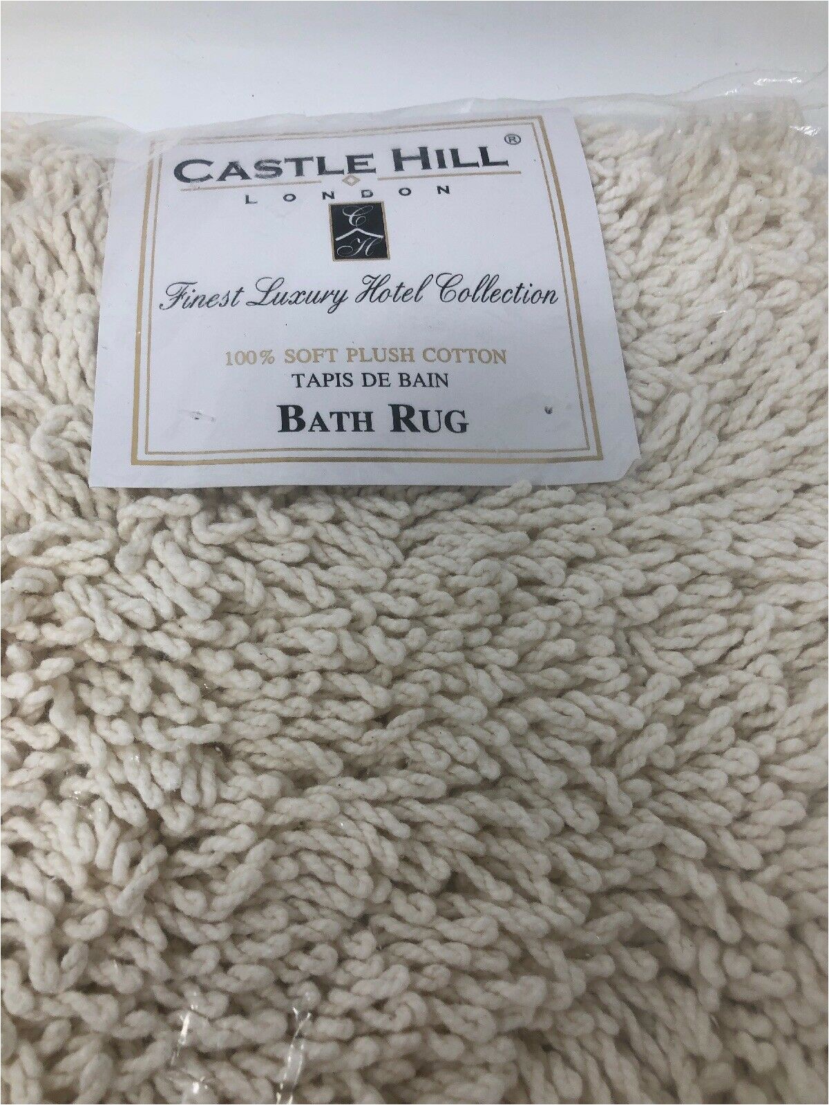 Castle Hill London Bath Rug Castle Hill London Beige soft Plush Cotton Bath Rug 17" X 24