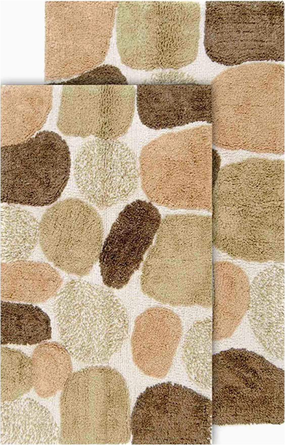 Chesapeake Pebbles 2 Pc Bath Rug Set Chesapeake Pebbles 2pc Khaki Bath Rug Set 21"x34" & 24"x40"