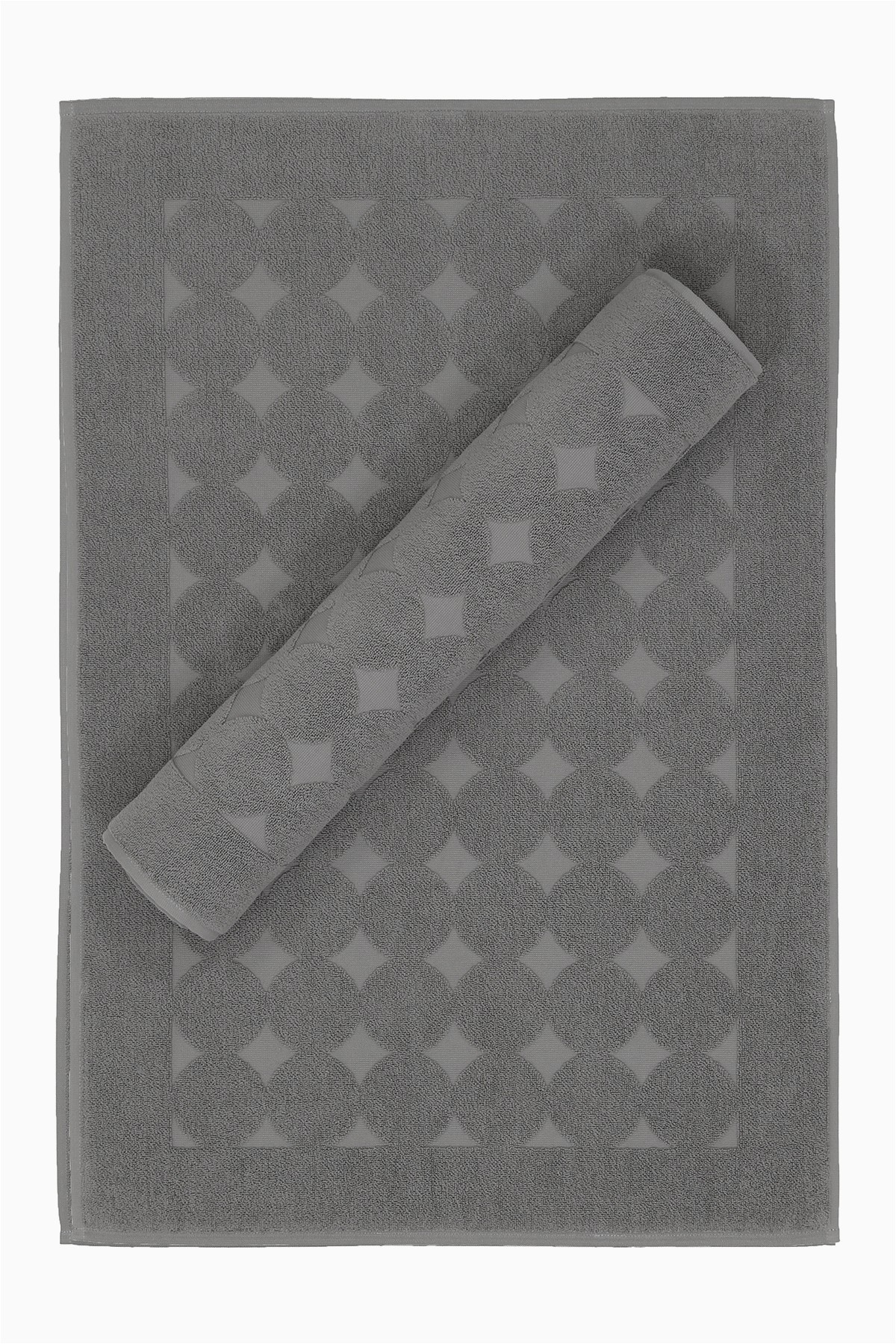 Dark Gray Bath Rugs Linum towels Sinemis Circle Design Bath Mats Set Of 2 Dark Grey
