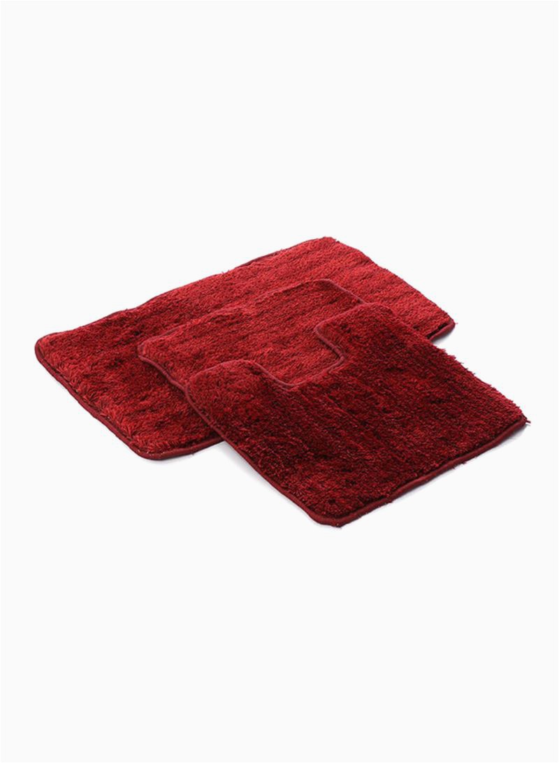 Dark Red Bath Rugs Shop Snooze 3 Piece Bath Rugs Dark Red 50×75 Cm 50×75 Cm