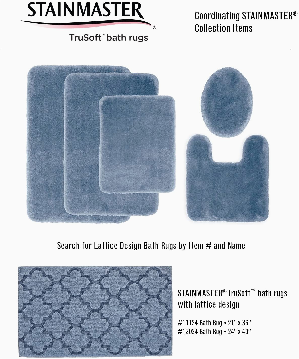 Jcpenney Home Ultima Bath Rug Collection Stainmaster Trusoft Luxurious Contour Bath Rug 20 by 24 Inch Blue Sky