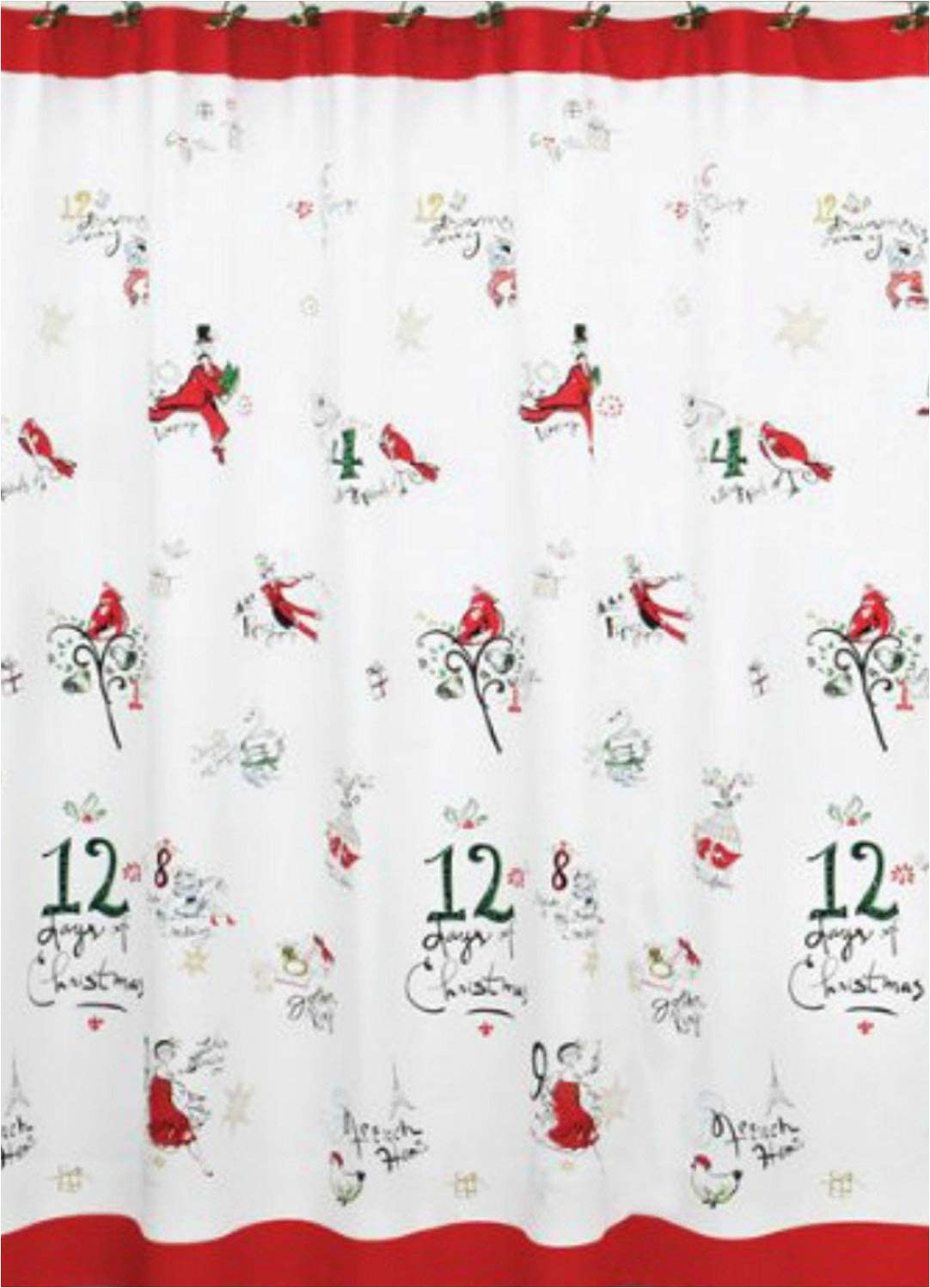 Lenox Christmas Bath Rug Lenox American by Design 12 Days Of Christmas Shower Curtain 72" X 72"
