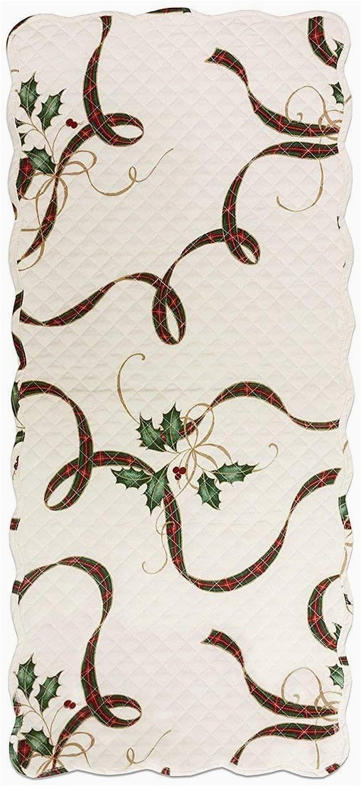 Lenox Christmas Bath Rug Lenox Quilted Reversible Christmas Holiday Nouveau Table Runner 14" X 36" Polyester