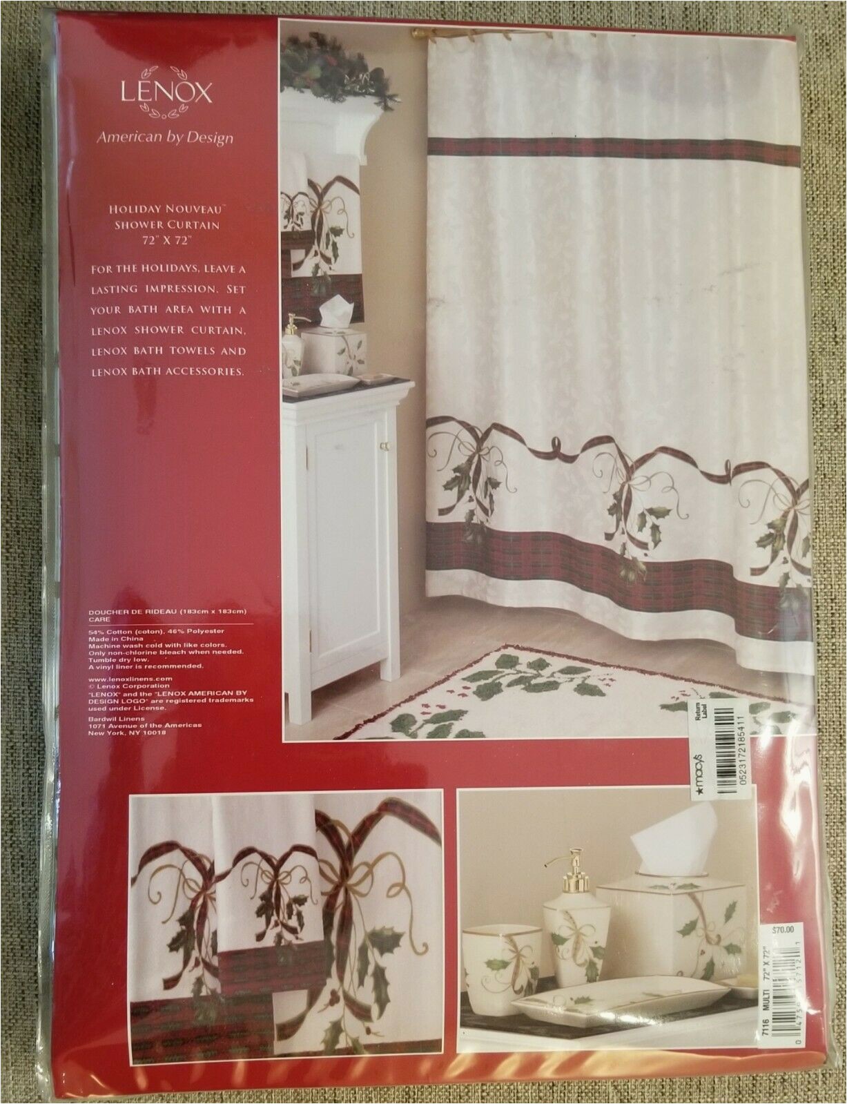 Lenox Holiday Nouveau Bath Rug Lenox Holiday Shower Curtain