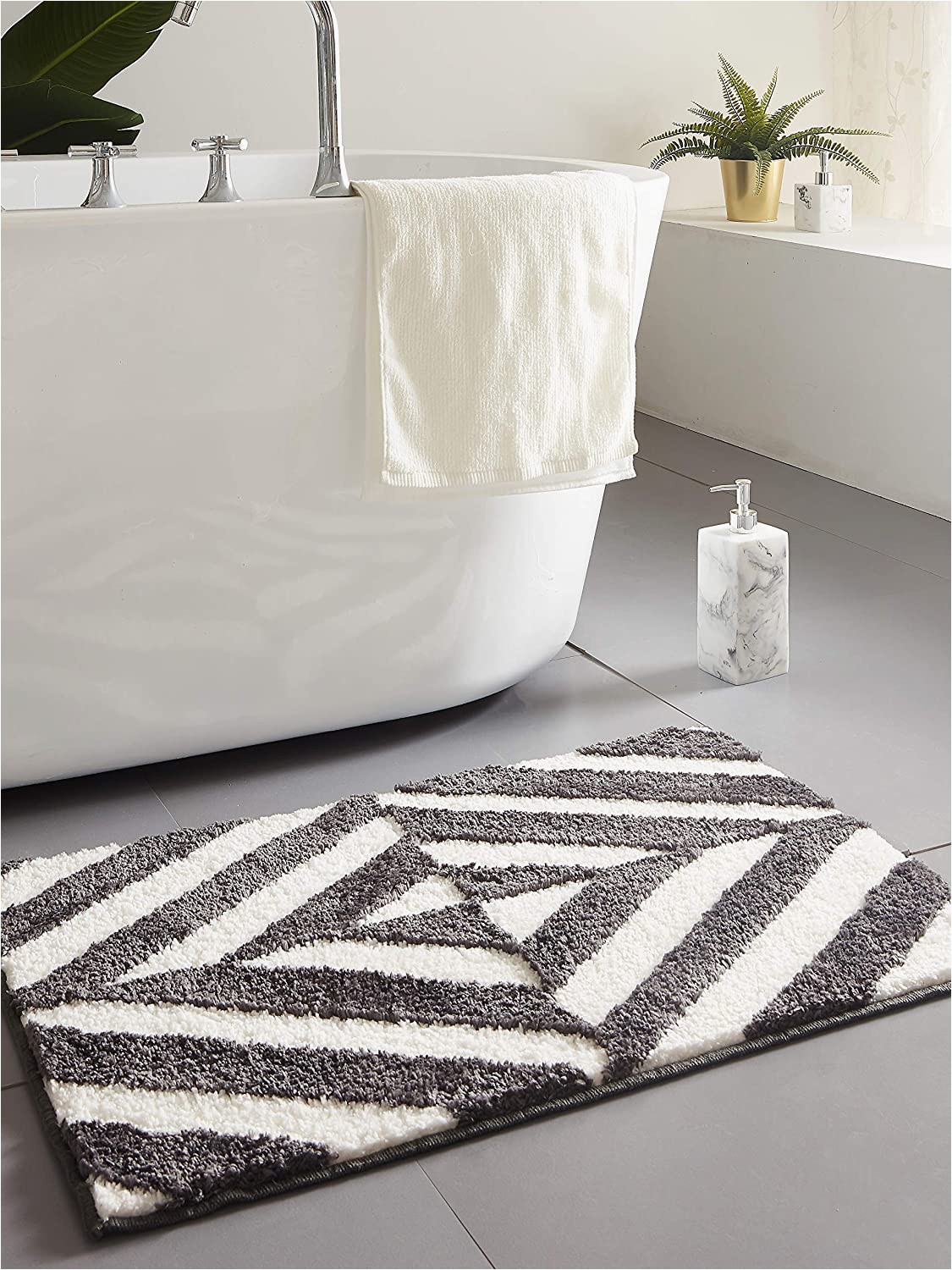 Modern Bath Mats Rugs Amazon Desiderare Thick Fluffy Dark Grey Bath Mat 31