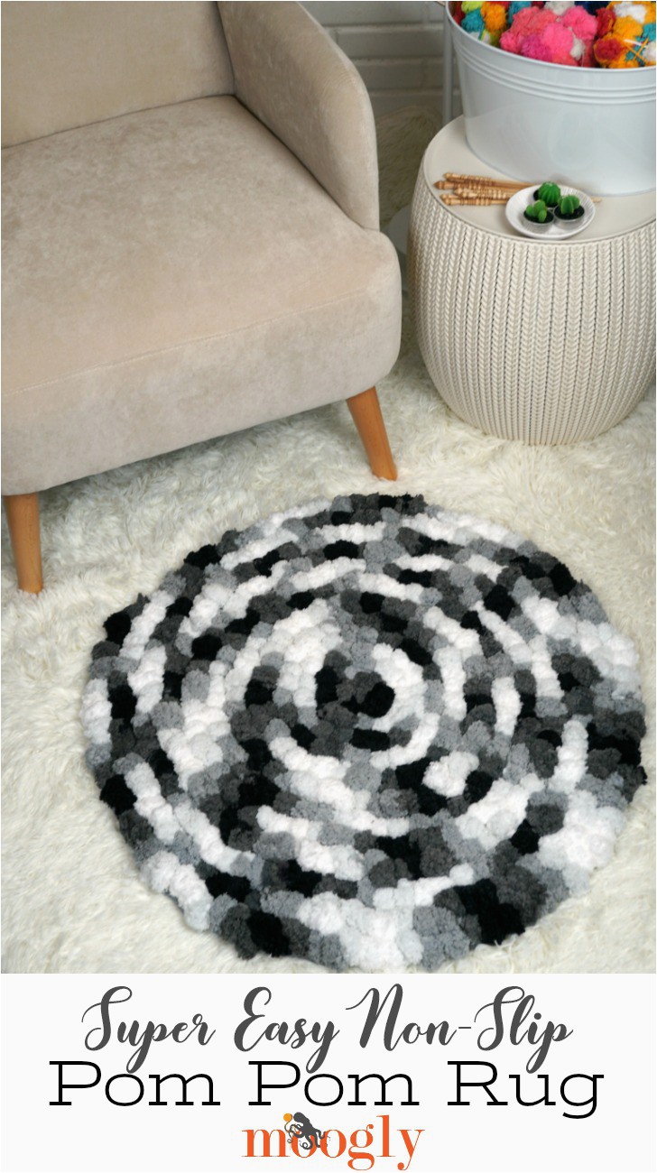 Non Slip Rug Pad Bed Bath Beyond Super Easy Non Slip Pom Pom Rug Free Crochet Pattern On Moogly