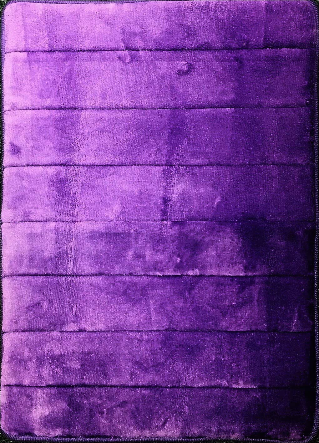 Plum Colored Bath Rugs Purple Memory Foam Mat for Kitchen or Bath Incredibly soft Absorbent Bathroom Rug Sets Non Slip and 17 X 24 Inches