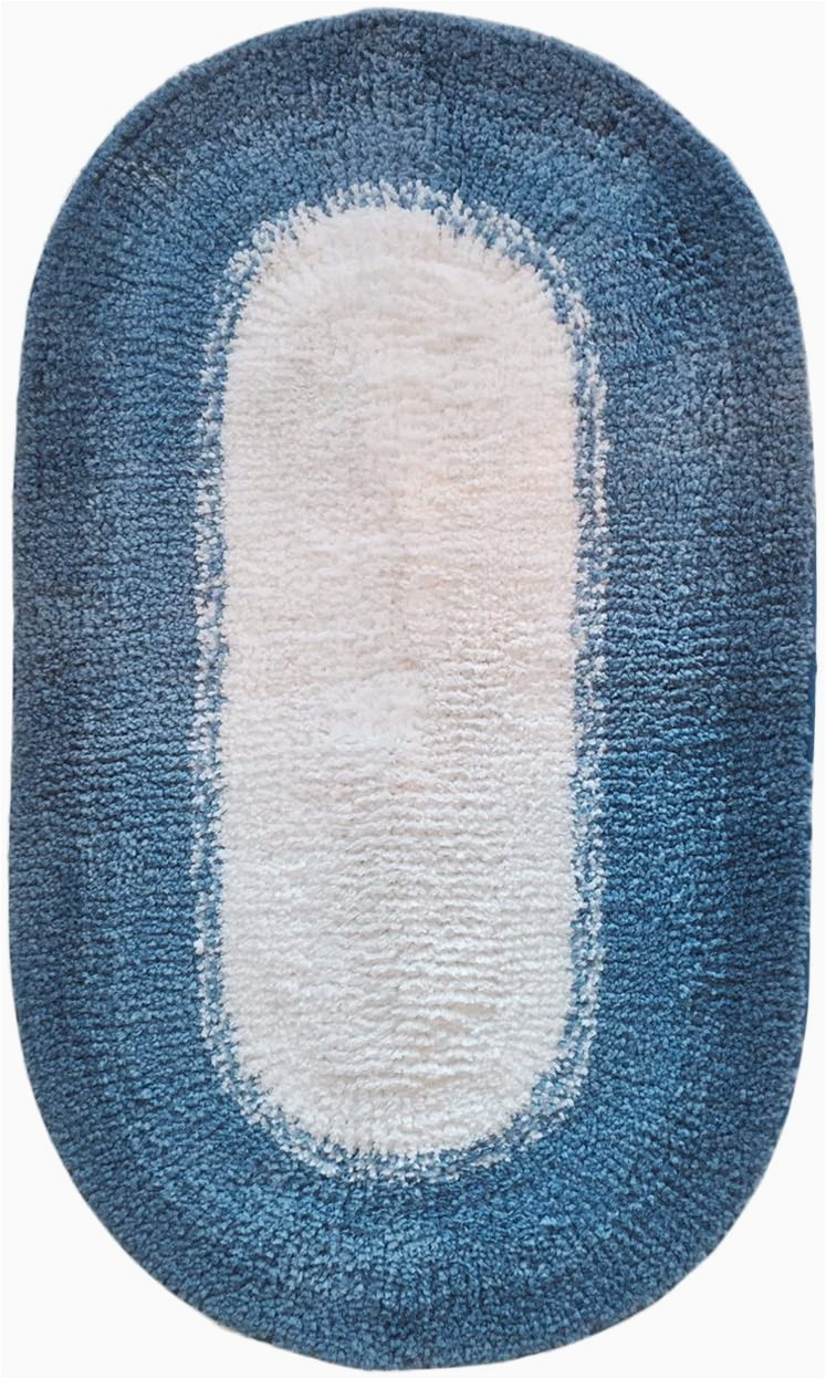 Regence Home Bath Rugs 20" X 34" Fast Track Non Skid Bathroom Rug From Regence Home Blue