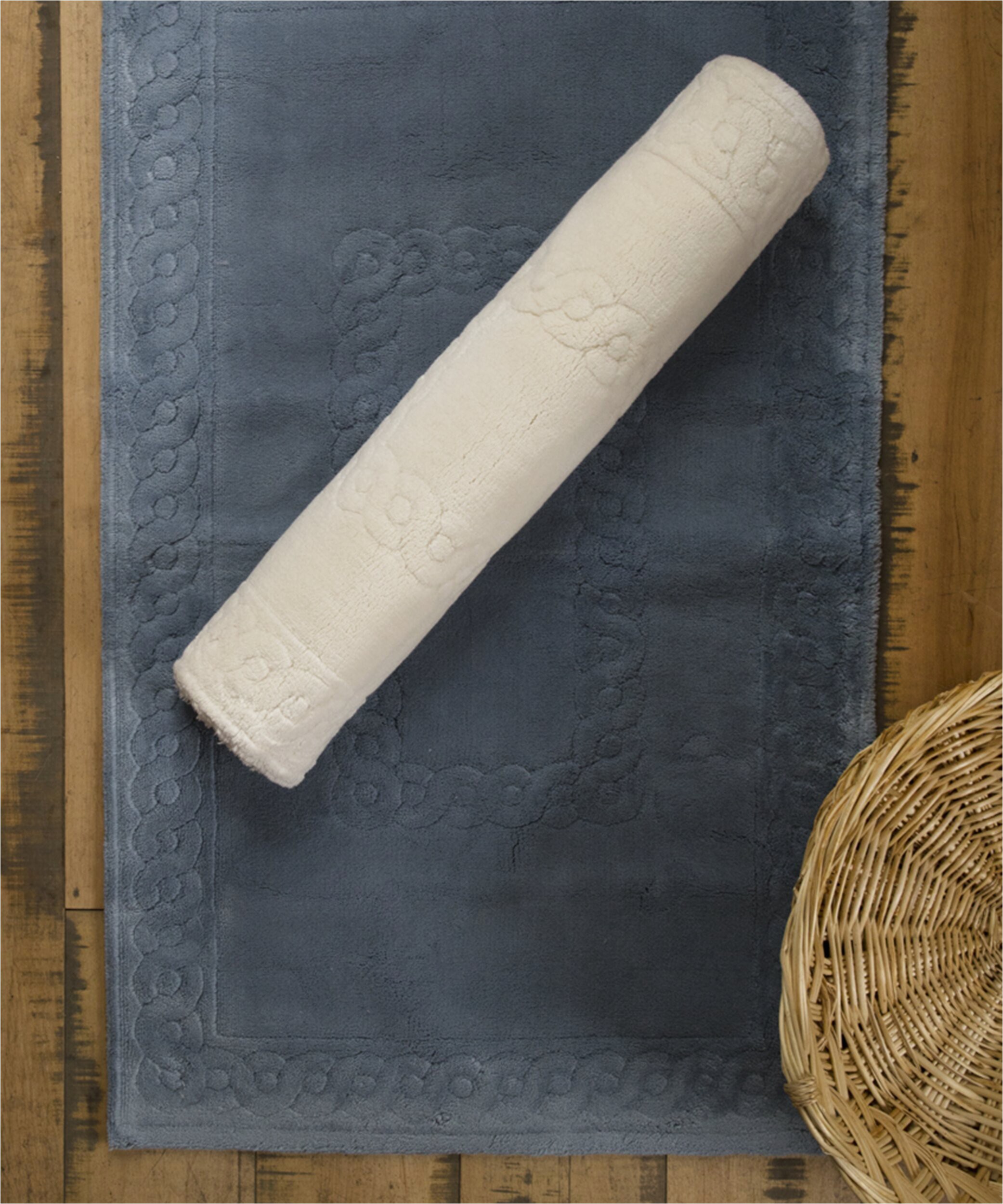 Shique Turkish Bath Rug Collection ordonez Rectangle Cotton Non Slip Geometric Bath Rug