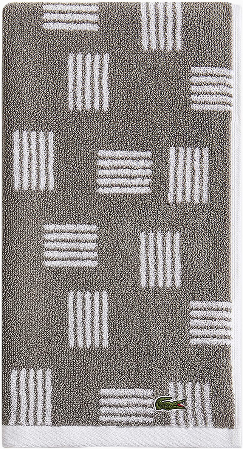 Sunham Home Fashions Bath Rug Lacoste Raster Cotton towel 16" W X 30" L Hand Meteorite Grey