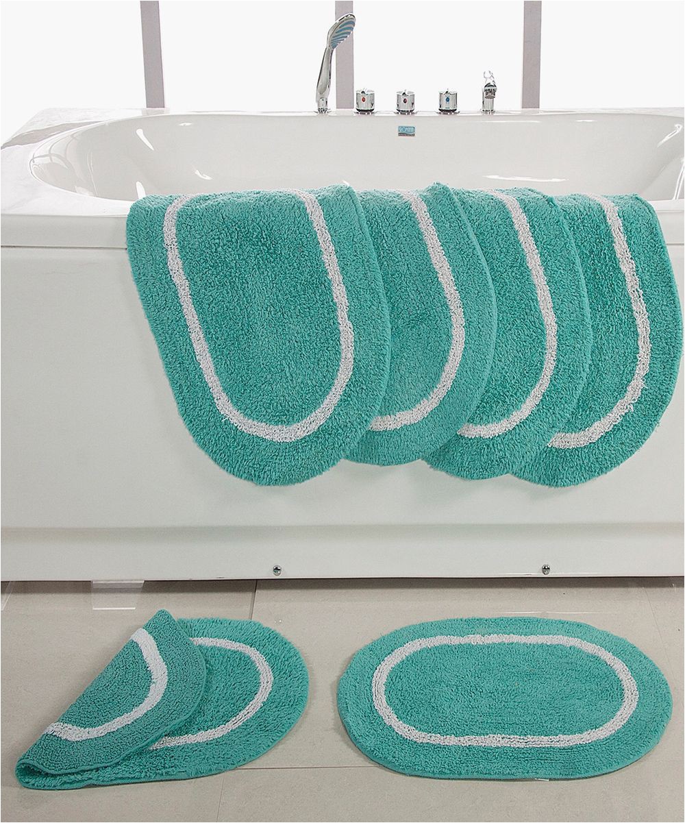 Turquoise Bath towels and Rugs Turquoise Plush Bath Rug Set Of Six