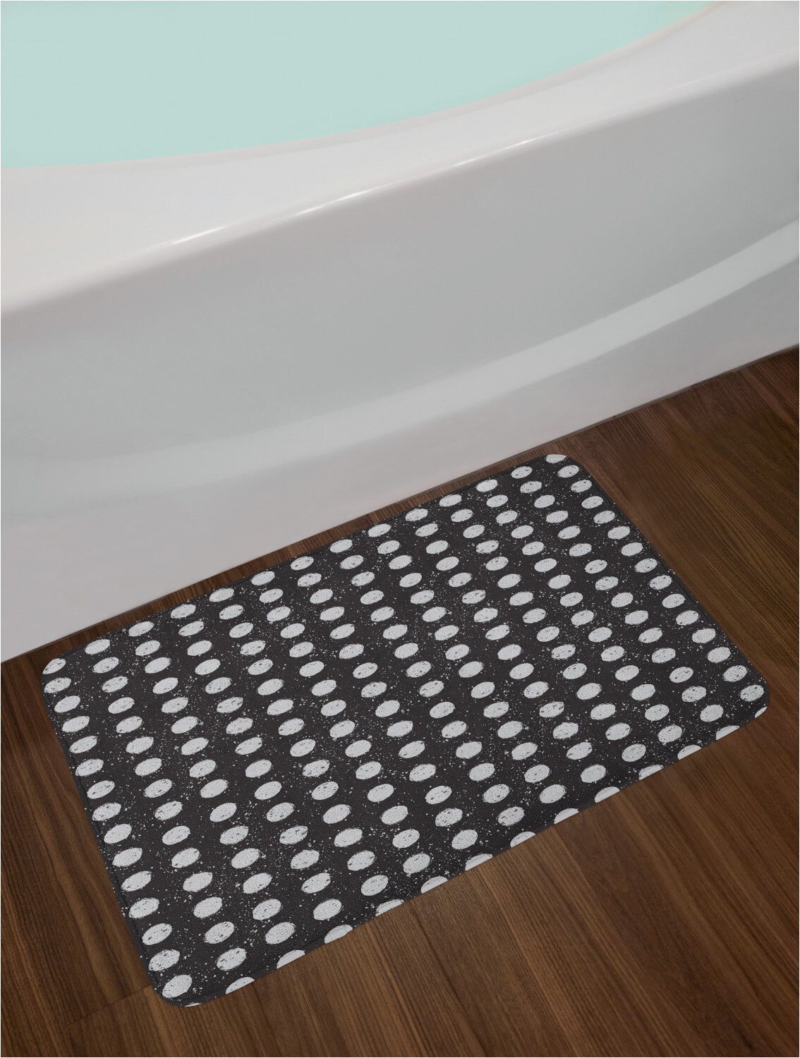 Unique Shaped Bath Rugs Monochrome Illustration Of Moon Shaped Circles In Grunge Bath Rug