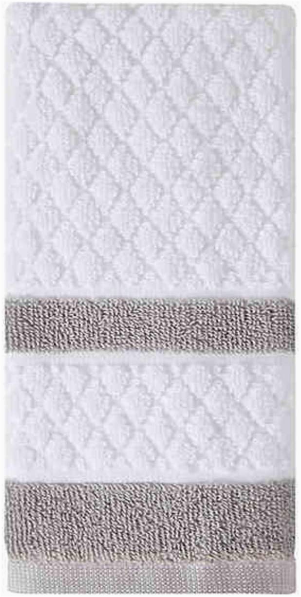 Wamsutta Cotton Jacquard Bath Rug Amazon Wamsutta Hotel Border Fingertip towel In Grey