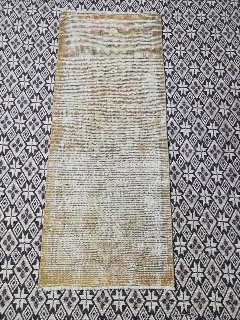 6 Ft Bathroom Rug Beige Rug White Rug 3 7 X1 6 Ft Small Rug Door Mat oriental Rug Entry Rug Floor Rug Small Vintage Rug Bathroom Rug Wool Rug Handmade