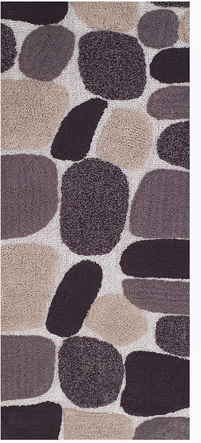 Amazon Large Bathroom Rugs Pebble Stone Bath Runner Antiskid 24"x60" soft & Absorbent Bathroom Rugs Non Slip Bath Rug Runner for Kitchen Bathroom Floors Beige Brown