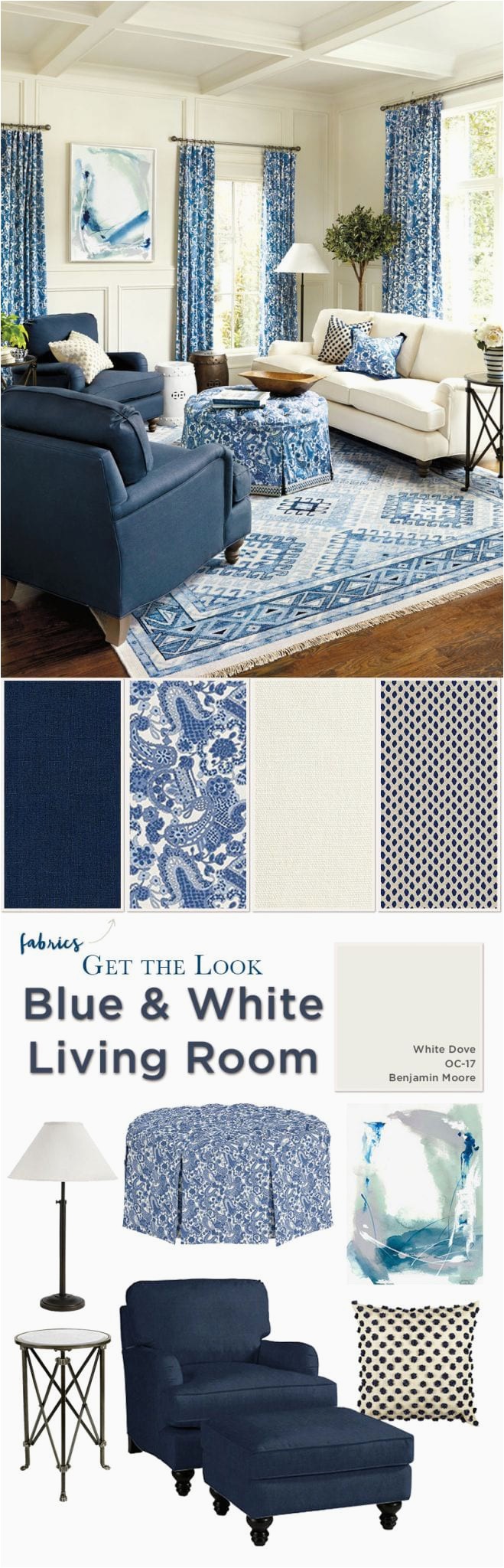 Ballard Designs Rugs Blue Create A Blue & White Living Room