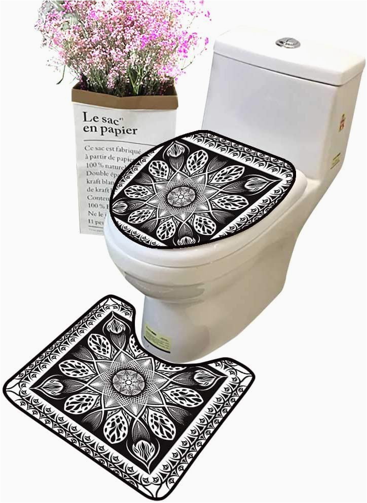 Bathroom Rug and toilet Sets Bathroom Rug toilet Sets Square ornamental Classi Use Tin