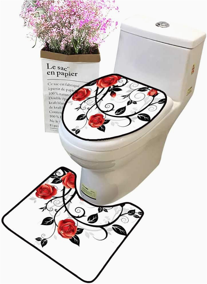 Bathroom Rug Around toilet Bathroom Rug toilet Sets Swirl Branch Ros Garden Gothic