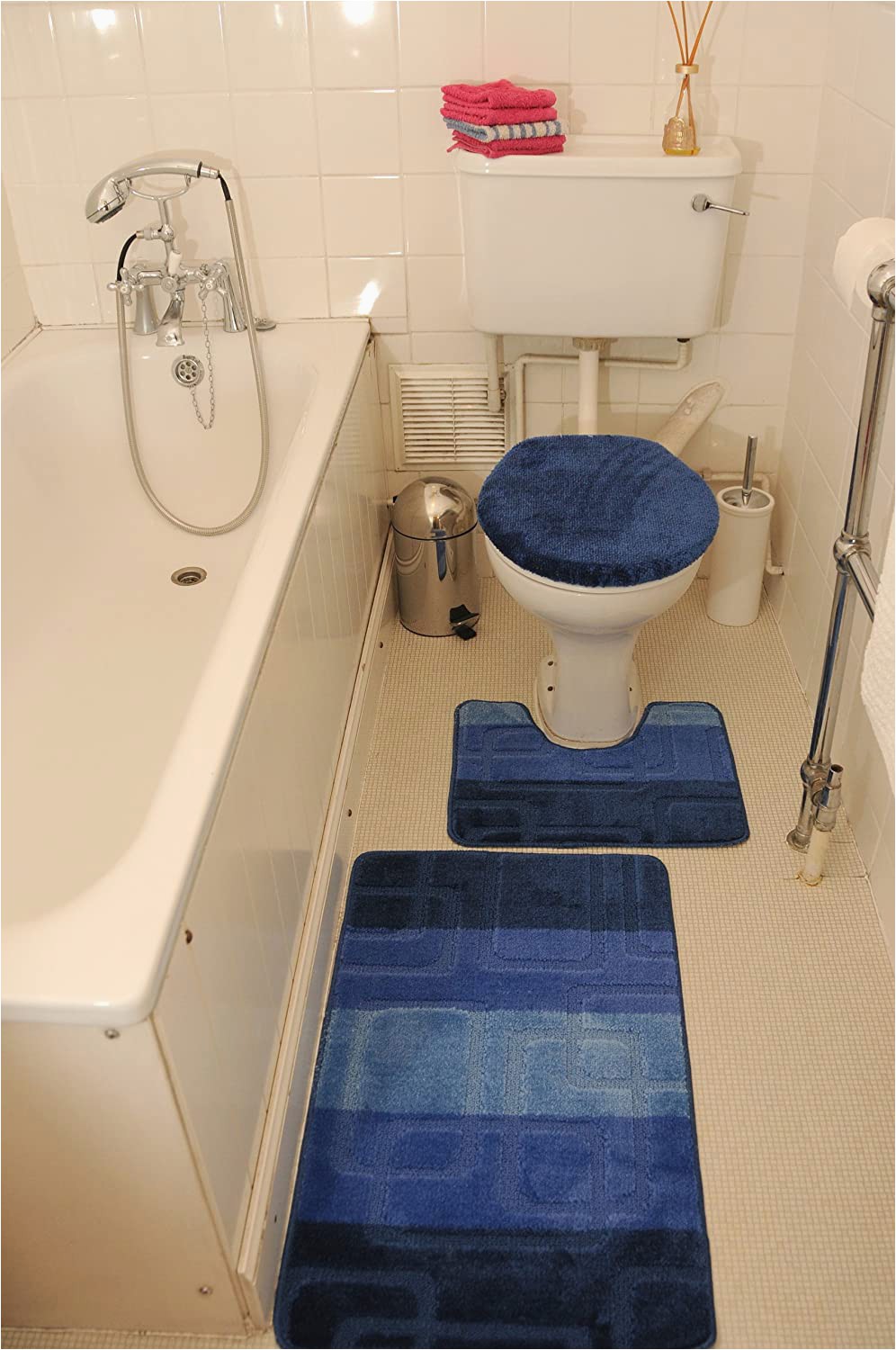 Bathroom Rug Around toilet Blue Bath Mat Set Bath Mat Pedestal Mat toilet Seat Cover 3 Piece Set Non Slip Bathroom Rug Mat