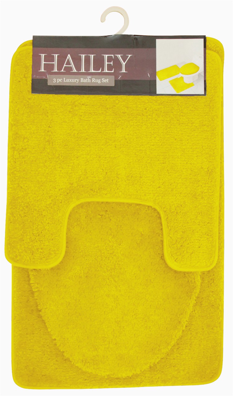 Bathroom Rug Sets Yellow Hailey 3 Piece Bathroom Rug Set Bath Mat Contour Rug toilet Seat Lid Cover [yellow] Walmart