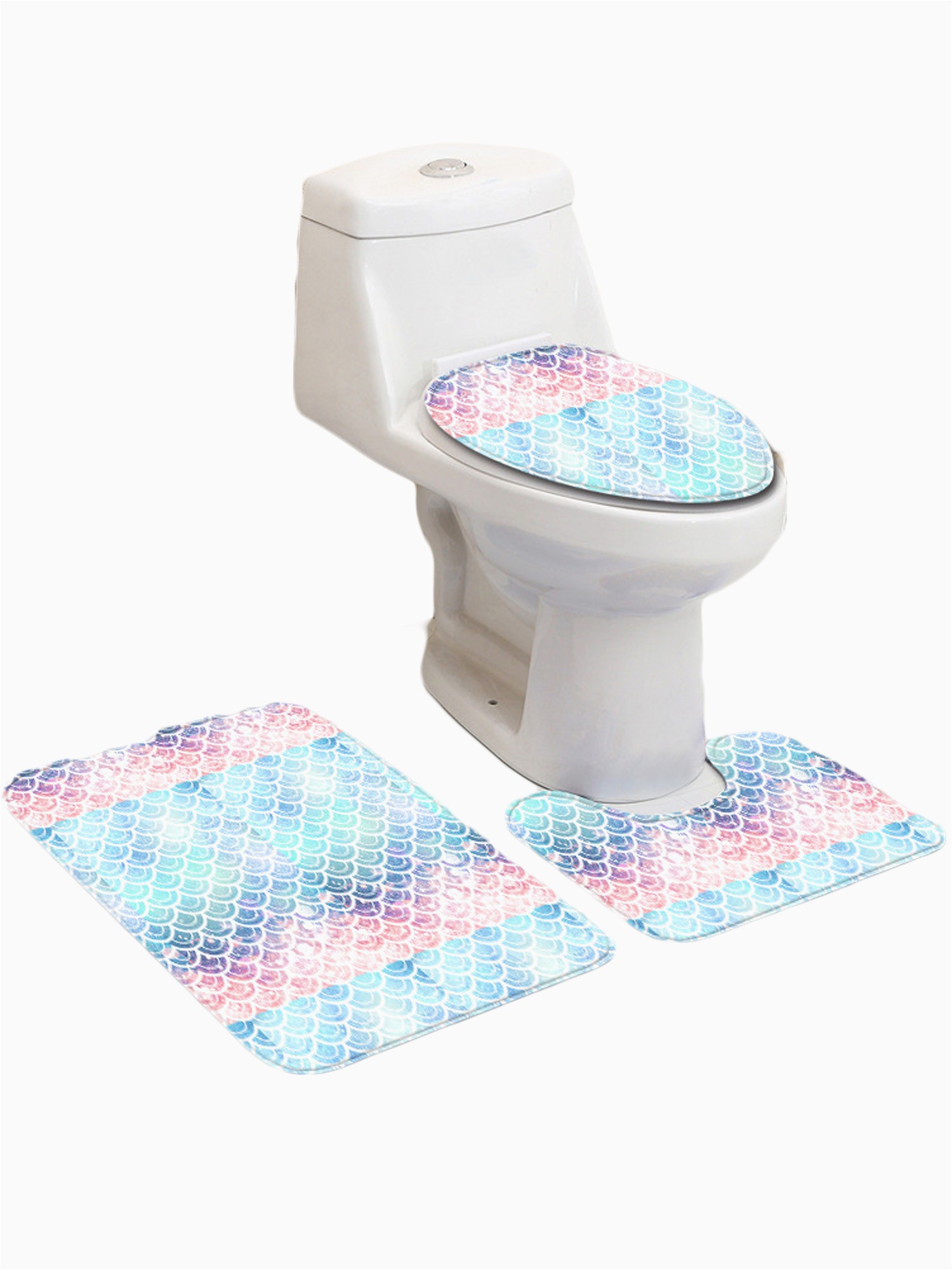 Bathroom Rugs and toilet Covers 3pcs Fish Scales Carpet Rug Set toilet Cover Non Slip Bathroom Bath Mat Walmart