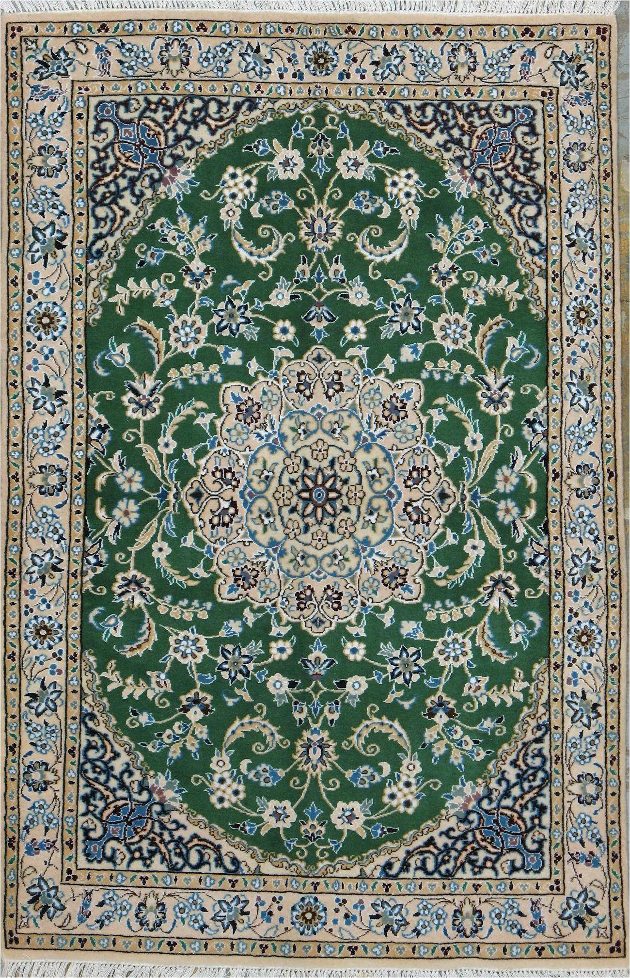 Blue and Green oriental Rugs Buy Nain Persian Rug 3 1" X 4 9" Authentic Nain Handmade