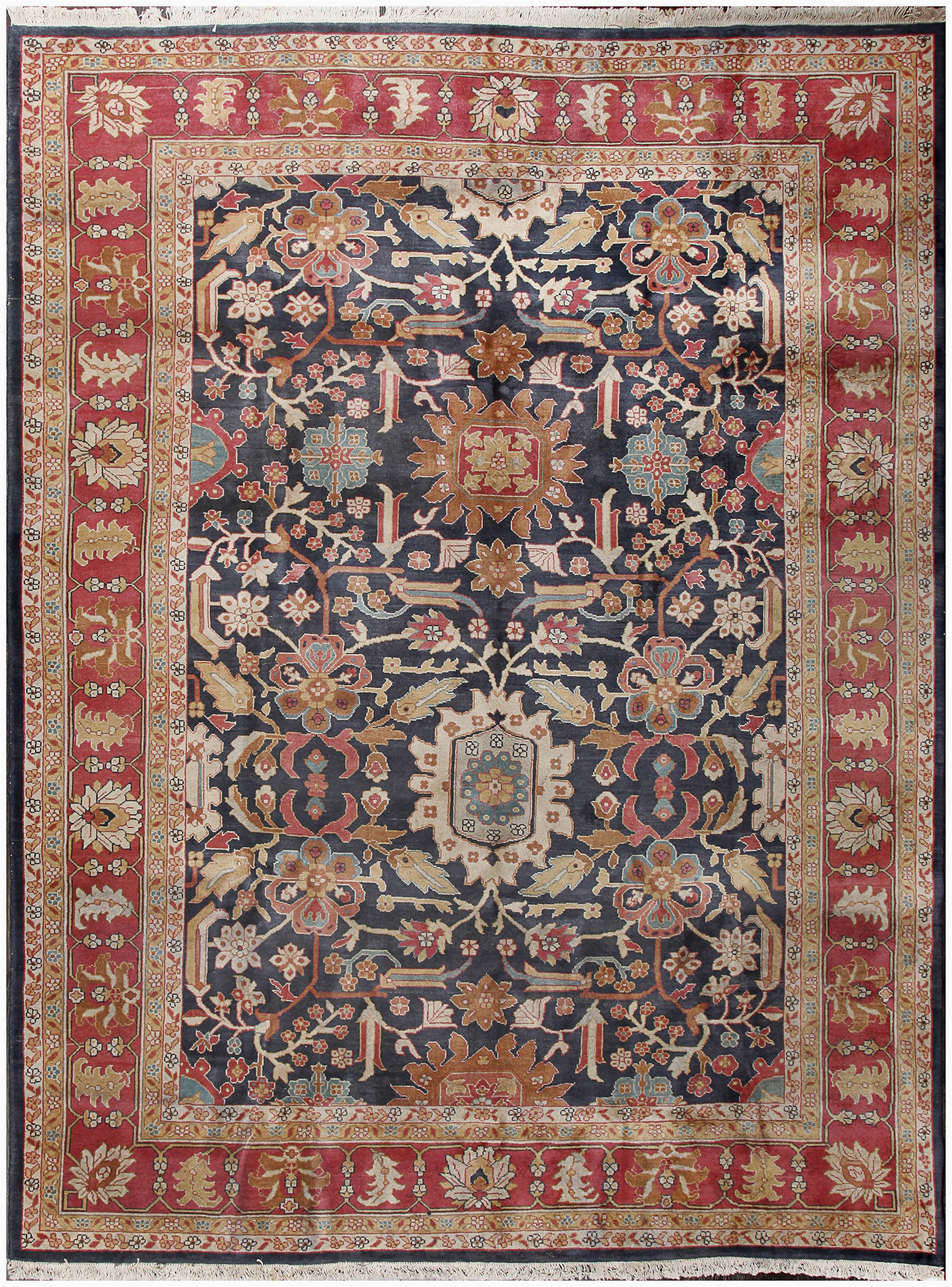 Blue Hand Knotted Wool Rug Rugsville Floral Persian Hand Knotted Blue Rust Wool Rug 270 X 360