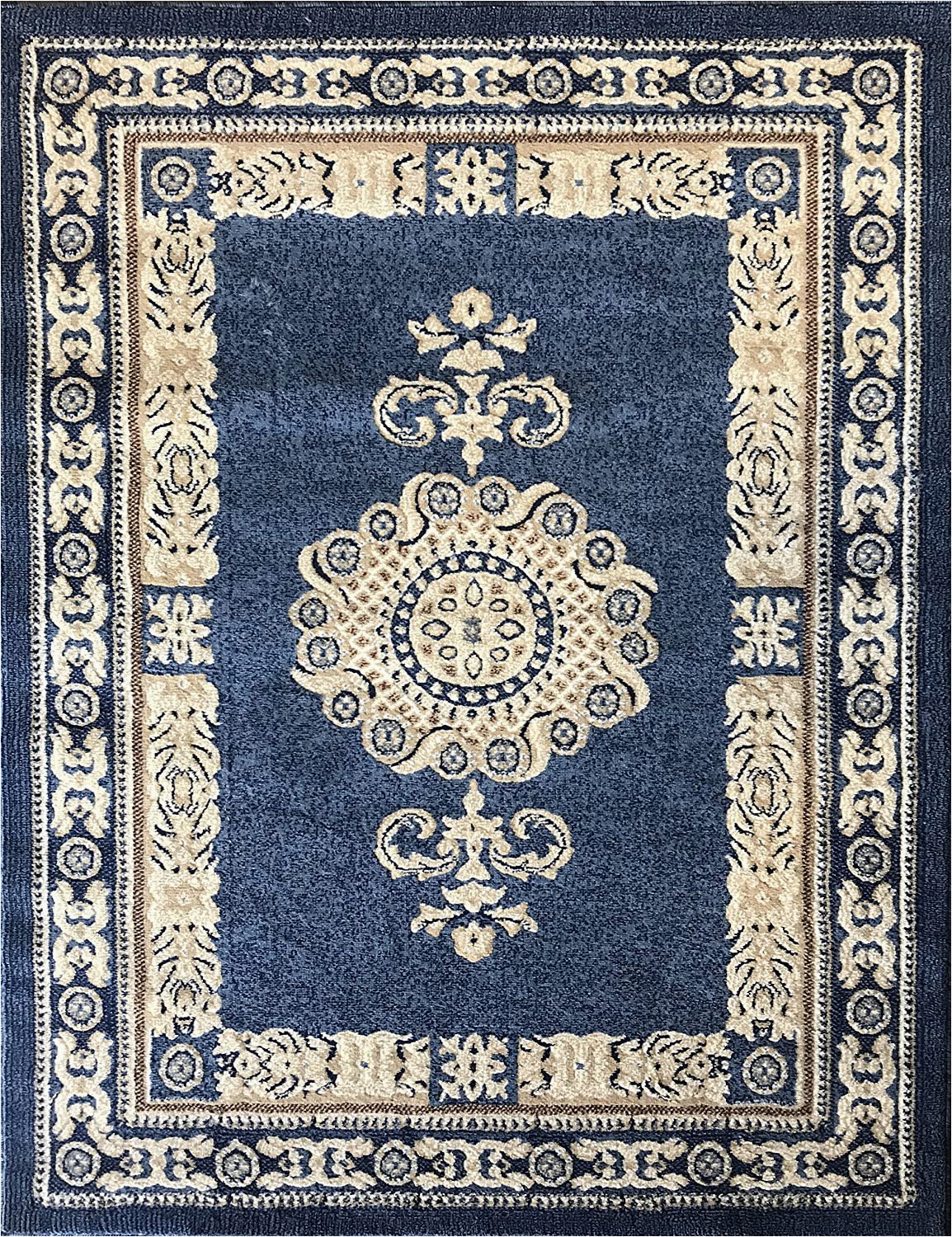 Blue Persian area Rug Traditional Persian area Rug Light Blue Beige & Ivory Carpet King Design 121 4 Feet X 5 Feet 3 Inch
