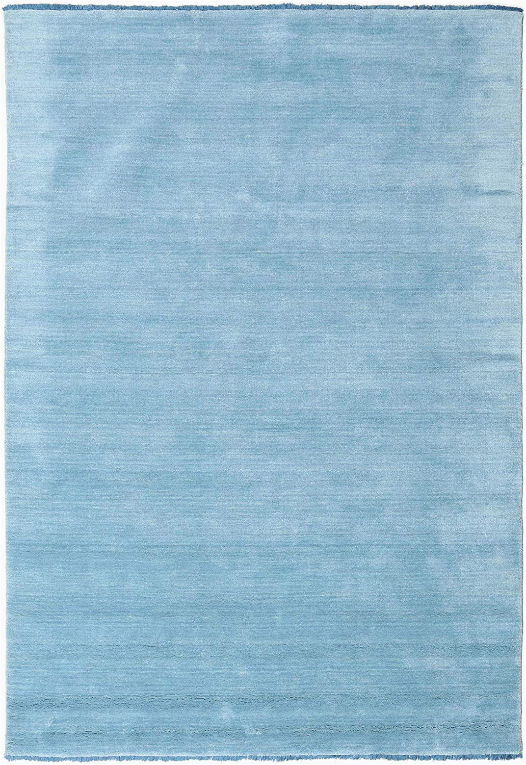 Blue Rug with Fringe Rugvista Handloom Fringes Light Blue Rug 5 3"x7 7" 160×230 Cm Modern Carpet