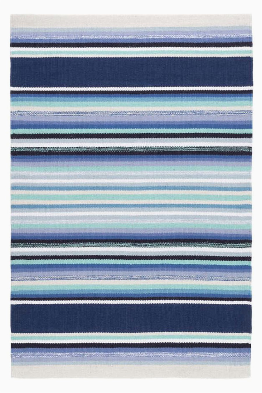 Blue Stripe Cotton Rug Serape Blue Stripe Woven Cotton Rug
