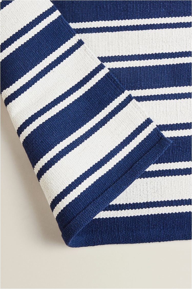 Blue Stripe Cotton Rug Striped Cotton Rug