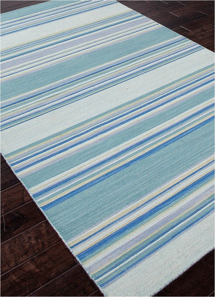 Blue Striped Wool Rug Kiawah Blue Striped Coastal Living Dhurrie Rug
