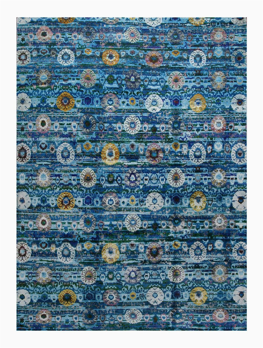 Blue Wool Rug 9 X 12 Abc Transitional Blue Sari Silk Wool Rug 9 X 12