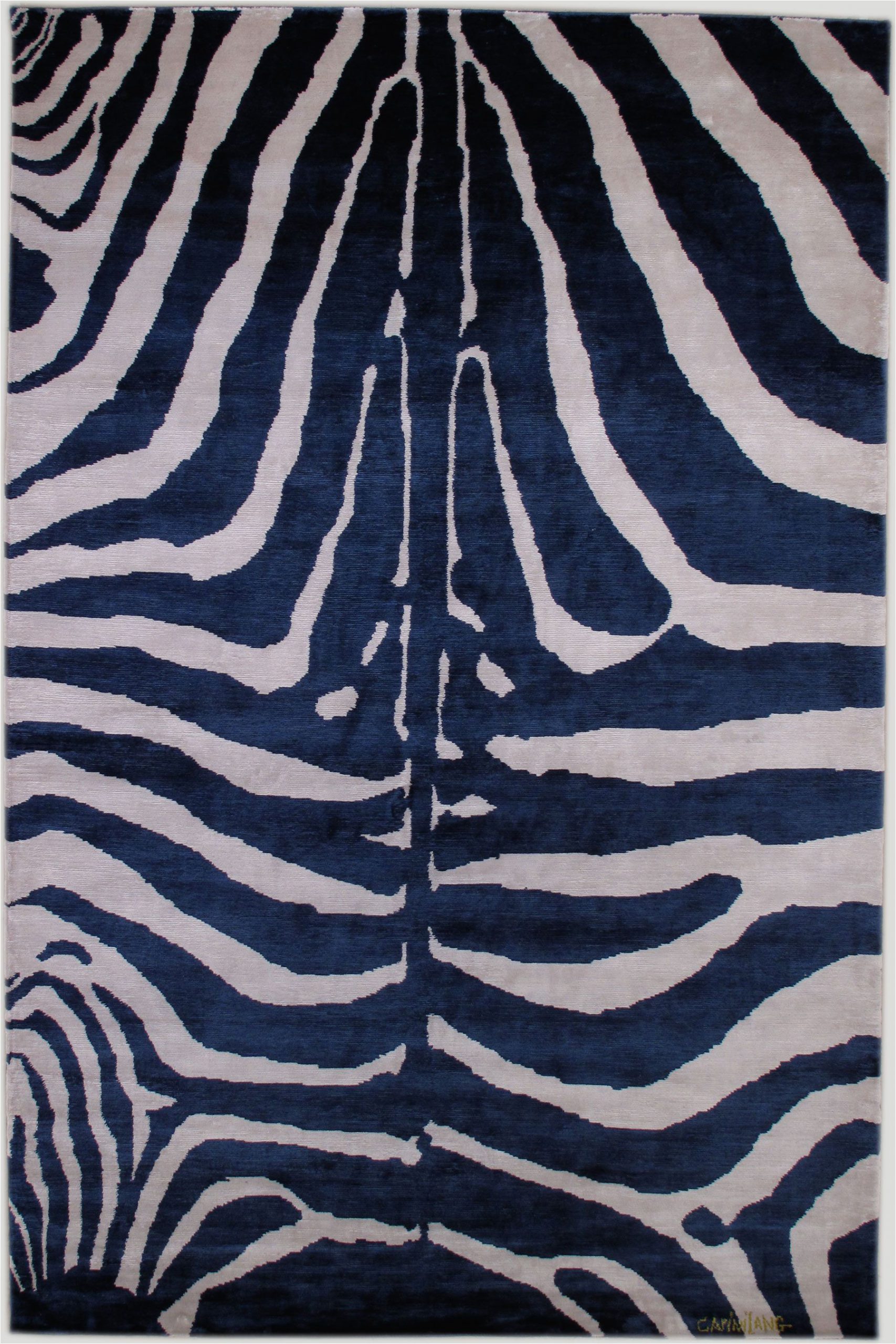 Blue Zebra Print Rug Zebra Indigo Carinilang Indigo Color Carpet Zebra