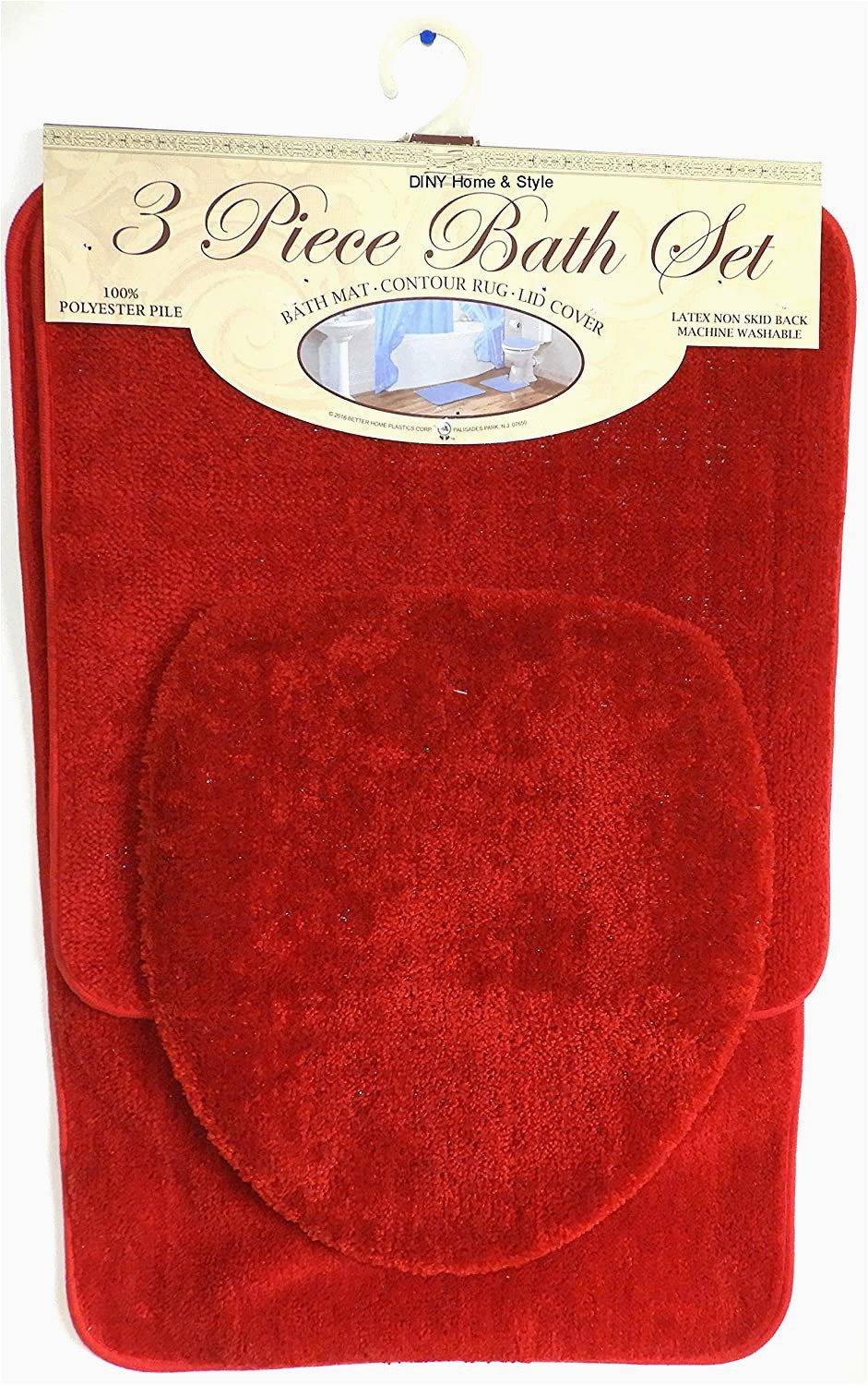 Cheap Red Bathroom Rugs Buy Diny Home & Style 3 Piece Bath Rug Set Brick Red