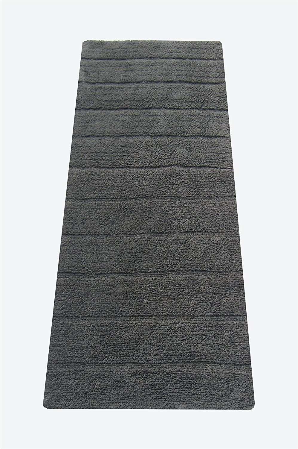 Cotton Bath Rugs with Latex Backing Chardin Home New Cordural solid Bath Runner with Latex Spray Non Skid Backing 24" W X 60 L Dark Gray